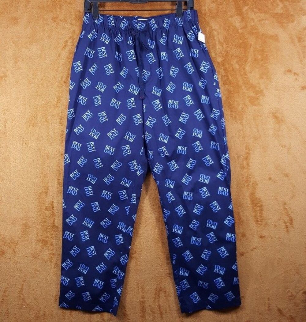 CLUB ROOM Pajama Pants Mens Small Blue Lightweight Drawstring Lounge Sleep DAD